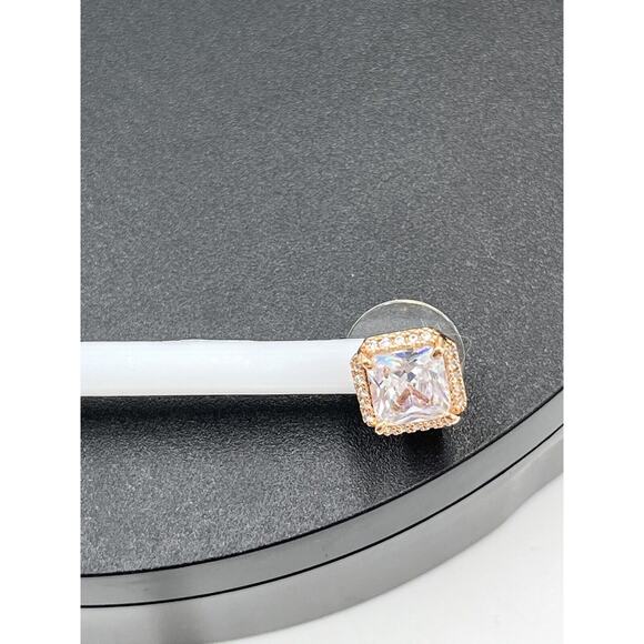 Kate spade Save The Date Pave Princess Cut Bling shiny Rose Gold Stud Earrings - Picture 10 of 16